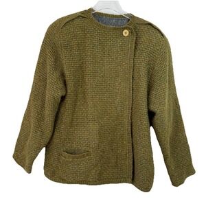 VTG BRUESTLE GERMANY MOHAIR WOMEN WRAP TWEED RAINBOW SWEATER 40 Large‎ Hippie